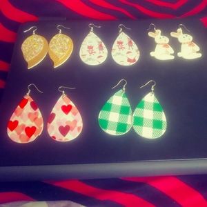 New!!! Lot of 5 sets of Leather Earrings